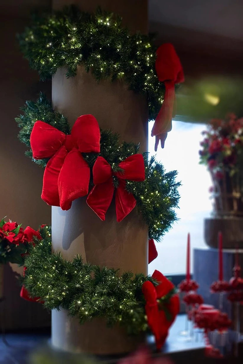 Garland made of artificial fir branches and real pine cones Length 109"