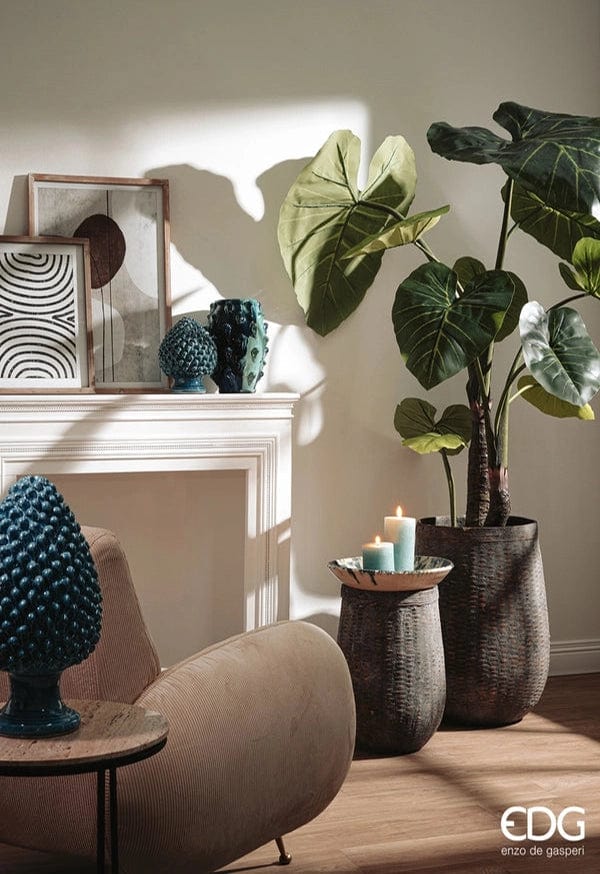 Serving bowl ceramic with batik effect - H 4.3" Ø 16.0"