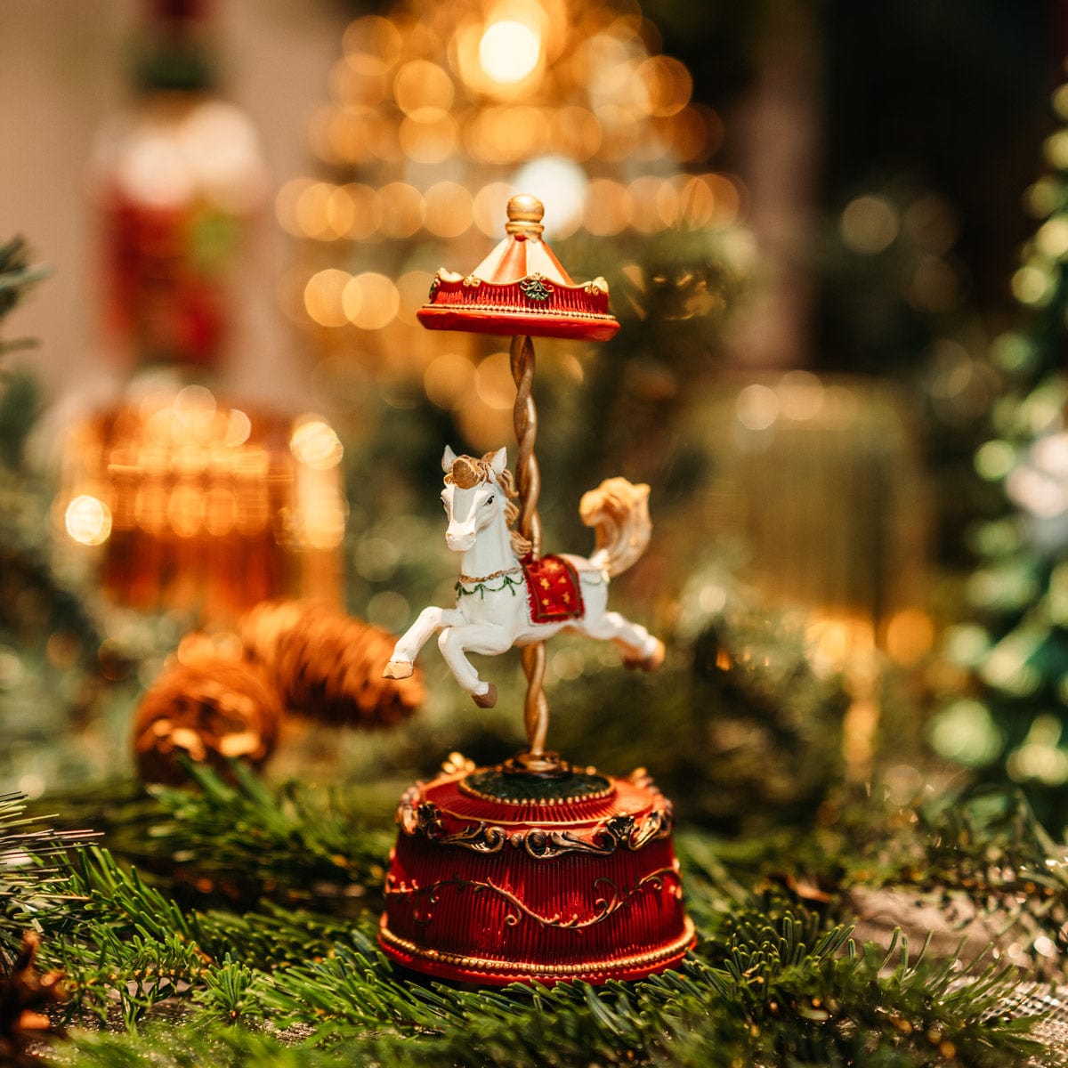 Toy carousel with music and horse - hand-made