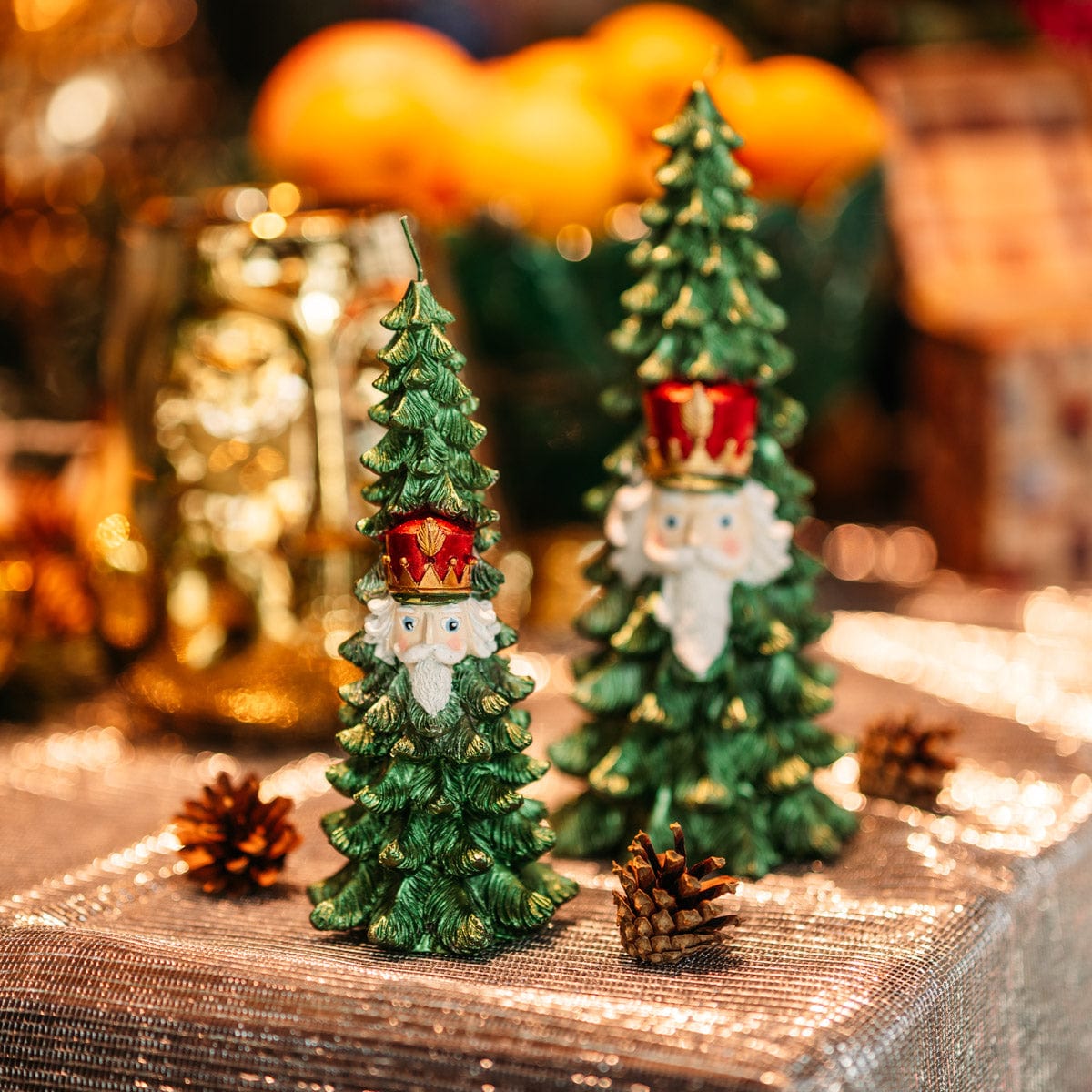 Christmas tree candle with Christmas soldiers H 8.2"