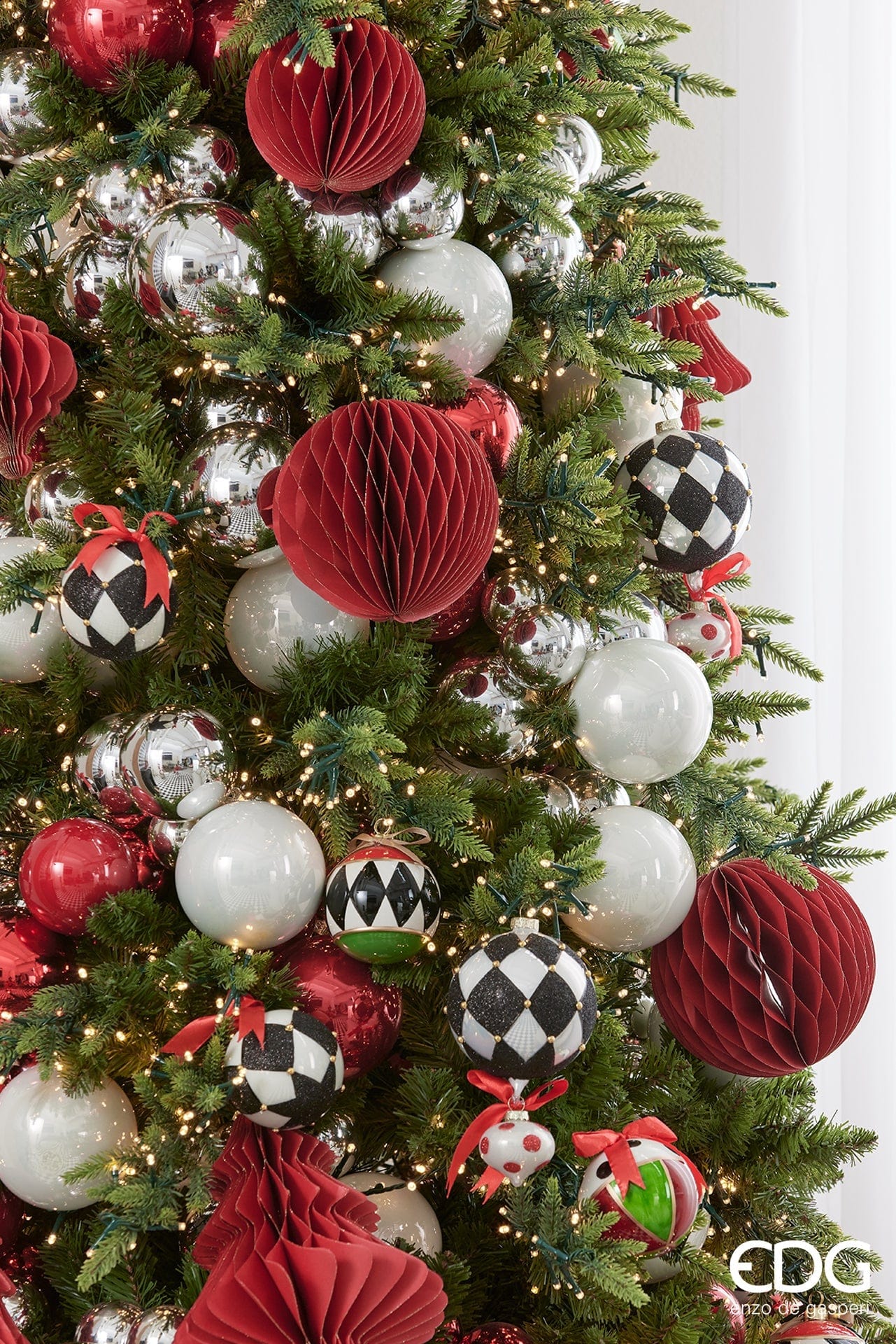 Christmas decoration Christmas tree red made of paper - Origami - Ø 8.6"