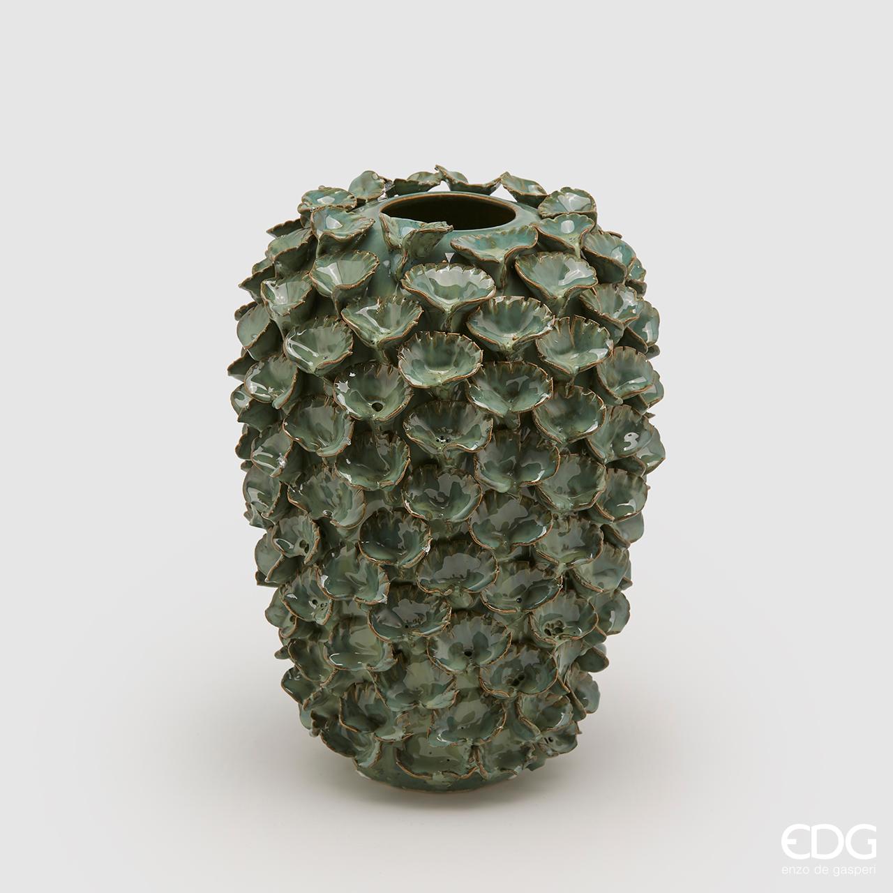 Decoration Vase with ginkgo leaves - 2 heights H 7.9" and H 12.5"