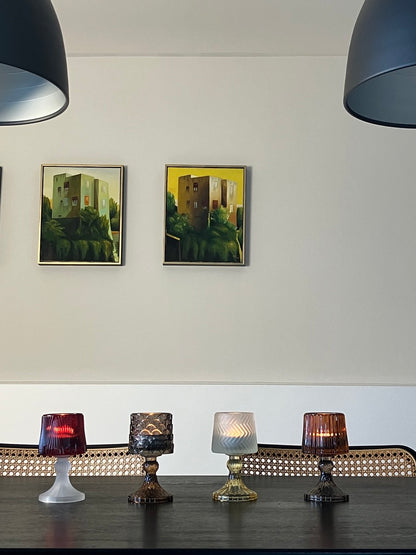 Set of 4 candle glasses for candles and tea lights