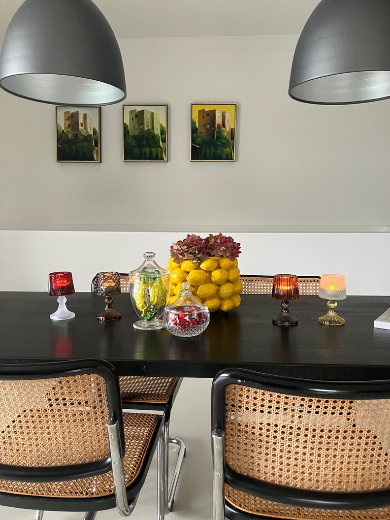 Classic glass amphora  elegant storage container with lid