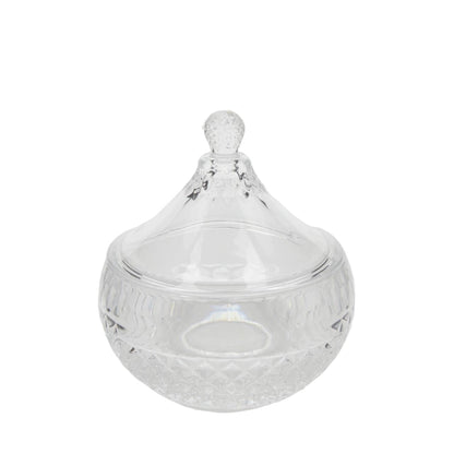 Italiving Bonbonniere Elegant glass bowl with lid - Crystal glass Height 6.29 in Ø 4.72 in
