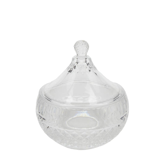 Italiving Bonbonniere Elegant glass bowl with lid - Crystal glass Height 6.29 in Ø 4.72 in