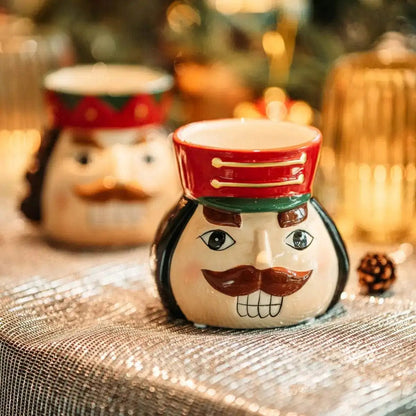 Set of 3 decorative vases for Christmas - nutcracker motifs H 4.68"