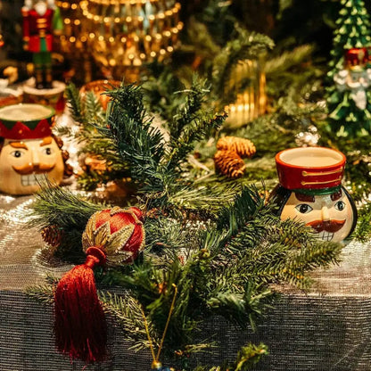 Set of 3 decorative vases for Christmas - nutcracker motifs H 4.68"