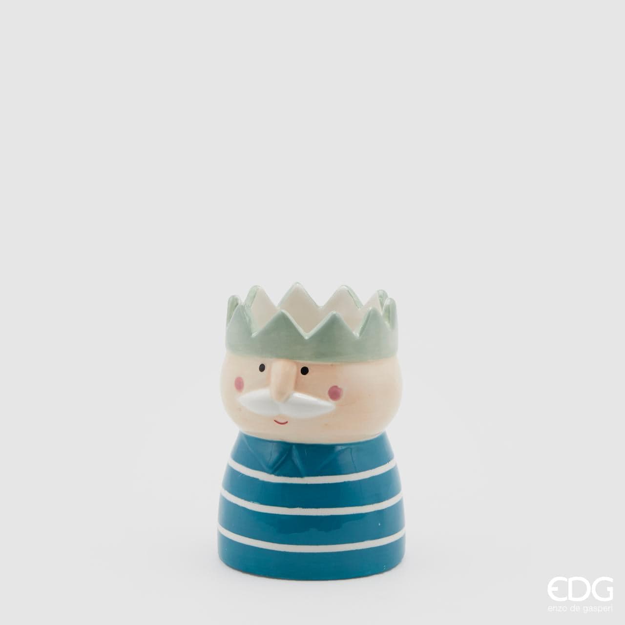 Decorative vase motif Grandpa in winter - painted ceramic height 4.29" Ø 3.14"