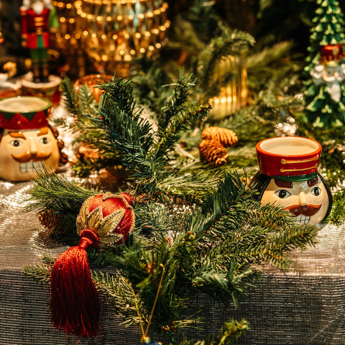 Garland made of artificial fir branches and real pine cones Length 109"