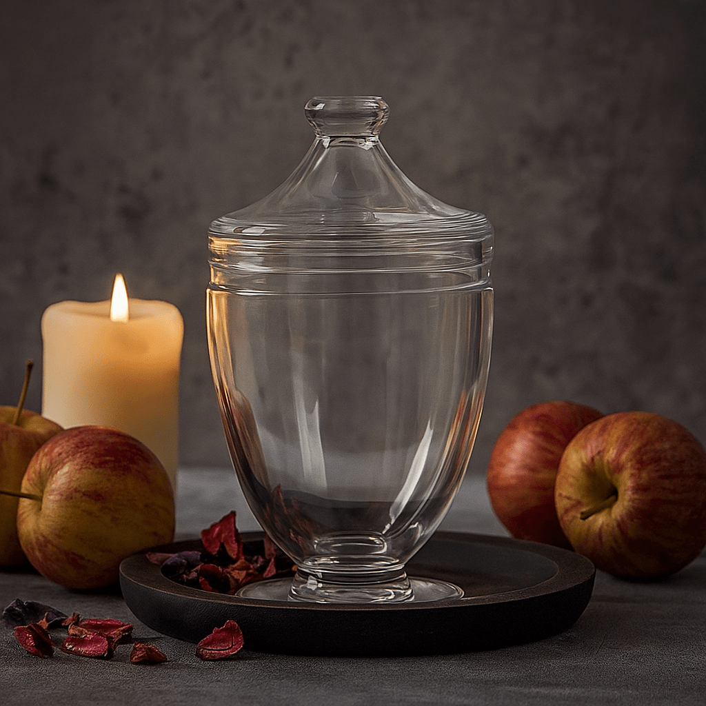 Italiving Glass Container Classic Glass Amphora – Elegant Storage Container with Lid