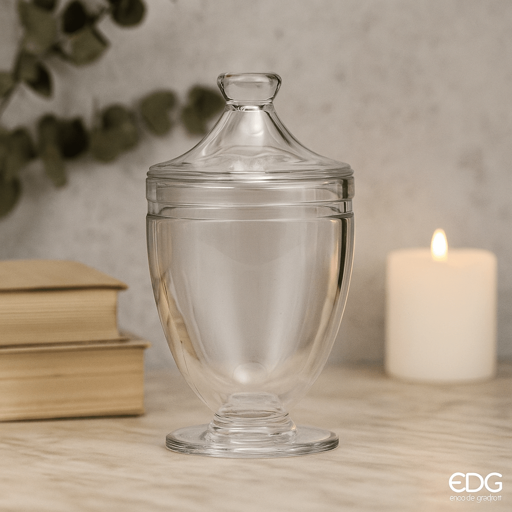 Italiving Glass Container Classic Glass Amphora – Elegant Storage Container with Lid