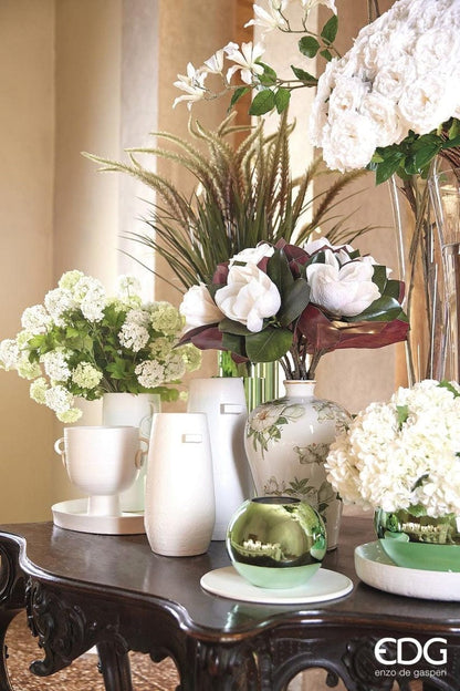 Flower vase - reflective glass ball height 6.3" Ø 7.1" in 3 colours