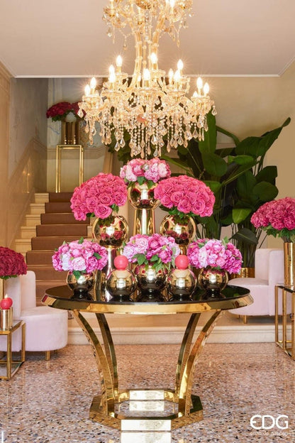 Flower vase - reflective glass ball height 6.3" Ø 7.1" in 3 colours