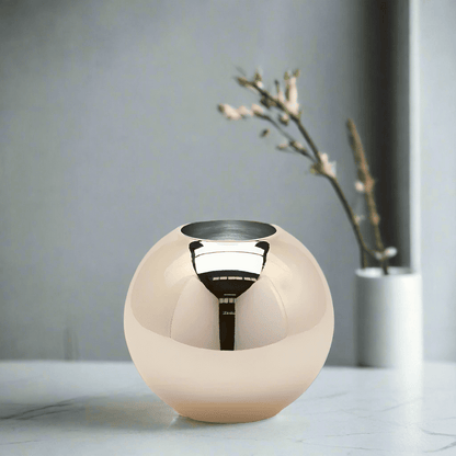 Flower vase - reflective glass ball height 6.3" Ø 7.1" in 3 colours