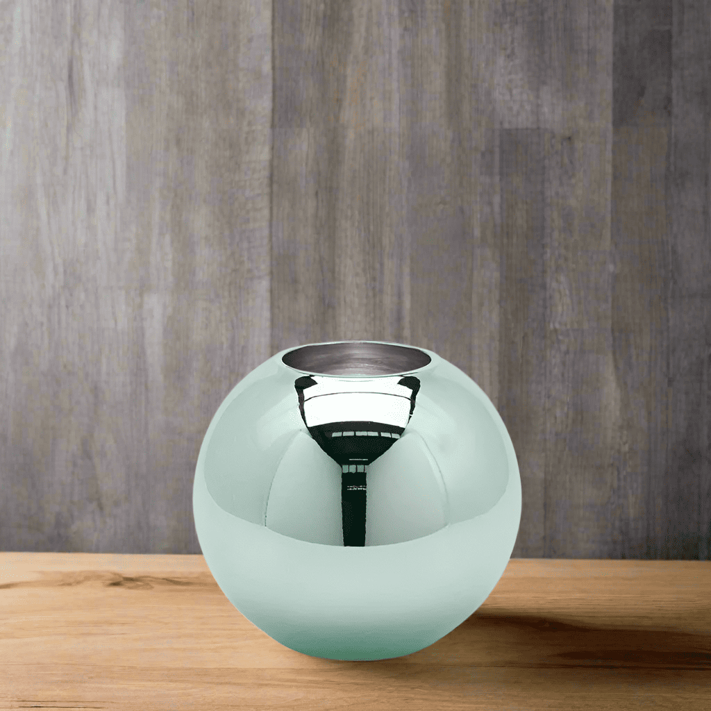 Flower vase - reflective glass ball height 7.9" Ø 9.0" in 3 colours