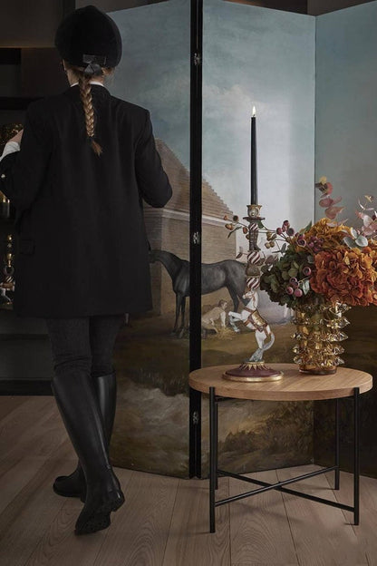 Design vase glass with crystals - height 9,05" Ø 7.87"