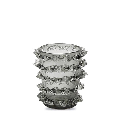 Design vase glass with crystals - height 9,05" Ø 7.87"