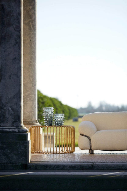 Design vase glass with crystals - height 9,05" Ø 7.87"