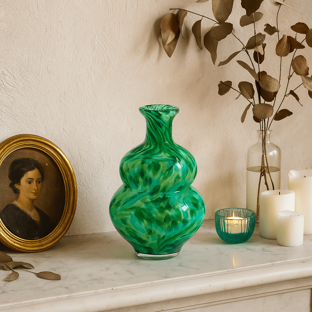 Italiving glass vase designer vase made of painted glass height 10.62 in Ø 7.08 in - 2 colors