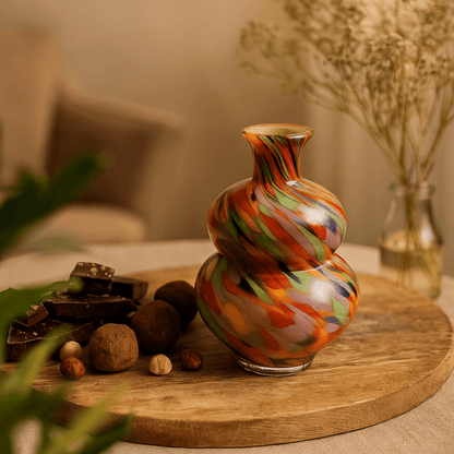 Italiving glass vase designer vase made of painted glass height 10.62 in Ø 7.08 in - 2 colors