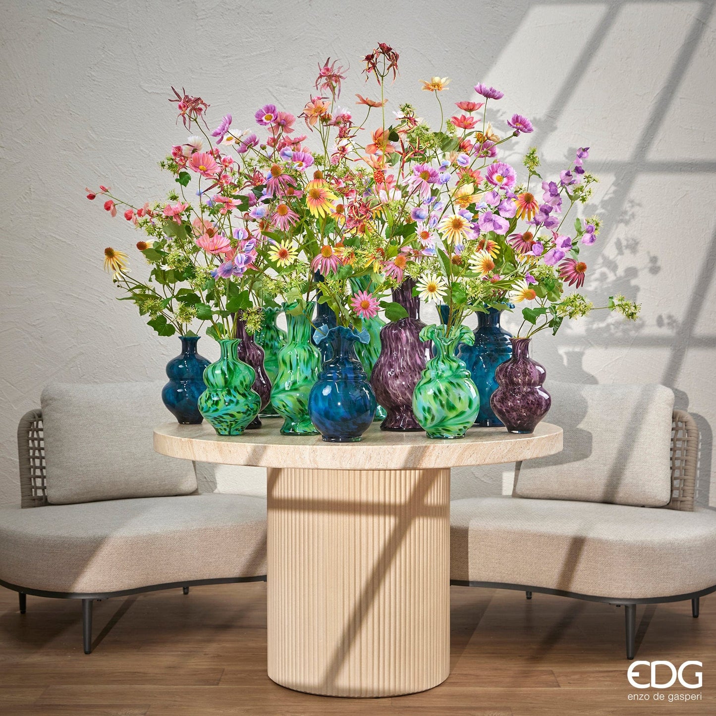 Italiving glass vase designer vase made of painted glass height 10.62 in Ø 7.08 in - 2 colors