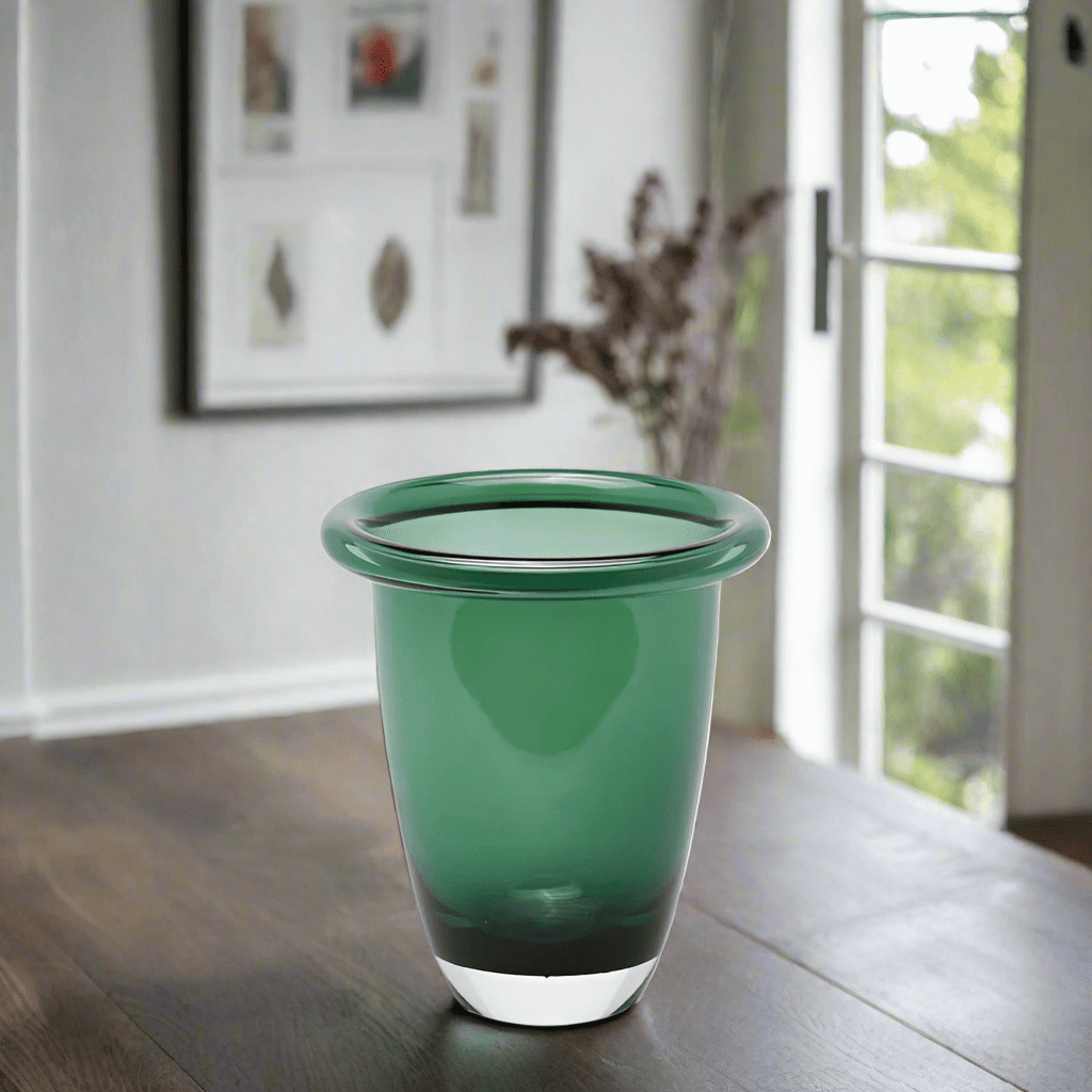 Design classic glass vase large in 2 colors H 8.3" Ø 7.1"