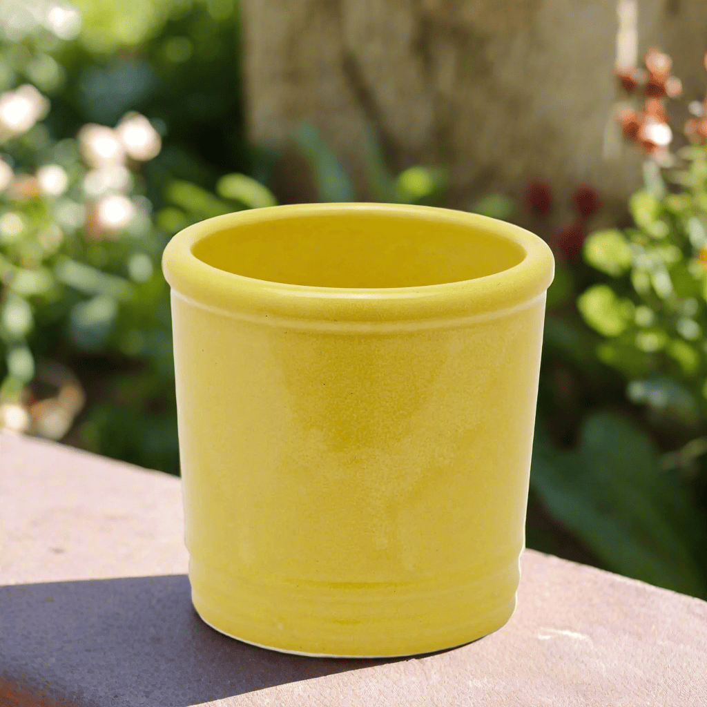 Mediterranean ceramic flowerpot - 3 colours H 7.08" Ø 7.08"