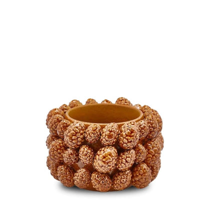 Designer vase with pine cones - glazed ceramic Height 5.9" Ø 8.7"