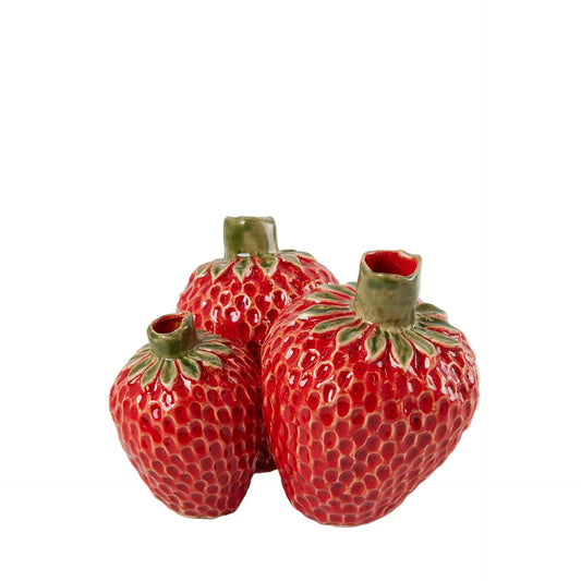 Italiving ceramic vase Ceramic strawberry vases red 3 in 1 decoration and function in one
