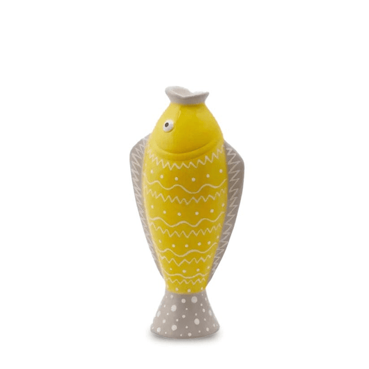 Ceramic vase fish - colorful handcraft H 10.23" Ø 5.11"