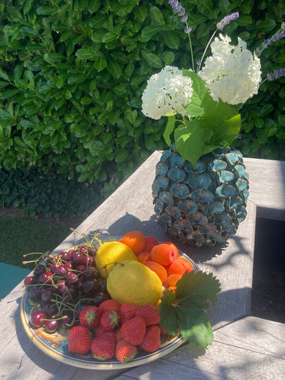 Decoration Vase with ginkgo leaves - 2 heights H 7.9" and H 12.5"