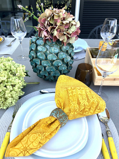 Decoration Vase with ginkgo leaves - 2 heights H 7.9" and H 12.5"