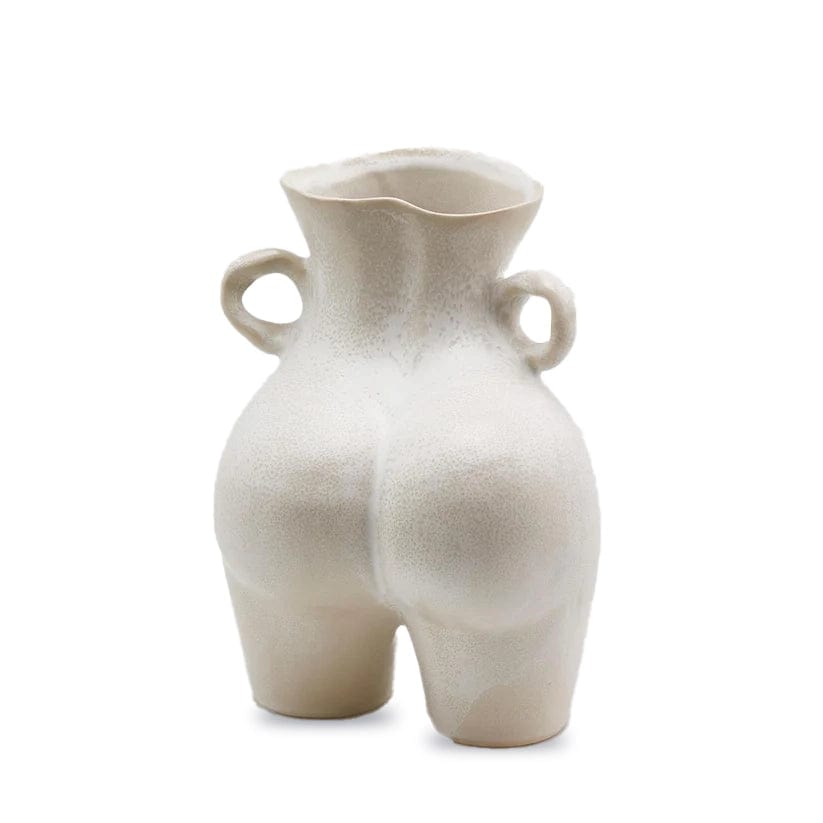 Sensual decorative vase - ceramic natural white H 10.6" Ø 3,9/6.3"