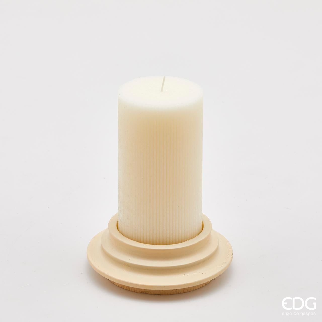 Scented candle as an antique column with ceramic base in 3 colors H 5.9" Ø 3.1"