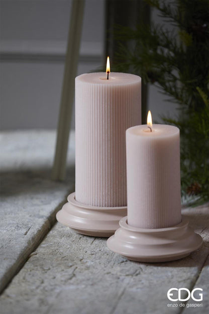 Scented candle as an antique column with ceramic base in 3 colors H 5.9" Ø 3.1"