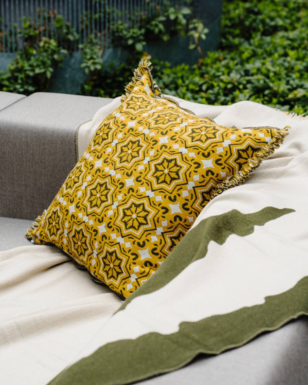 Jacquard cushion cover - Merinowool/Co - 19.5" x 19.5" - Made in Italy