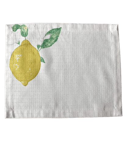 Placemat cream with lemon print - 100% Co Made in Italy
