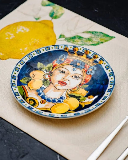 Placemat cream with lemon print - 100% Co Made in Italy