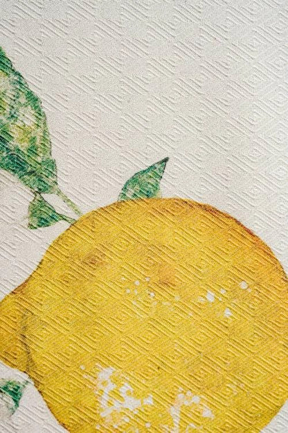 Placemat cream with lemon print - 100% Co Made in Italy