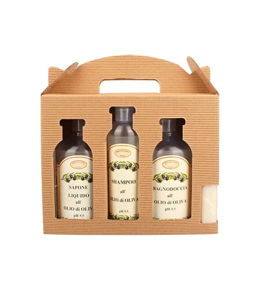 4-piece natural care set made of olive oil