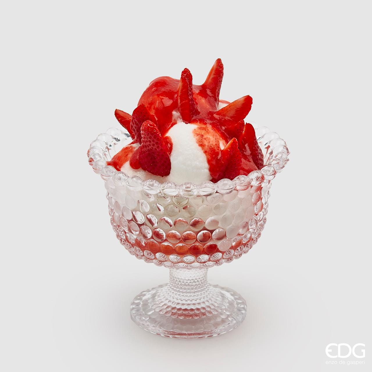 Dessert bowl with foot made of crystal glass - H 4.7" Ø 5"