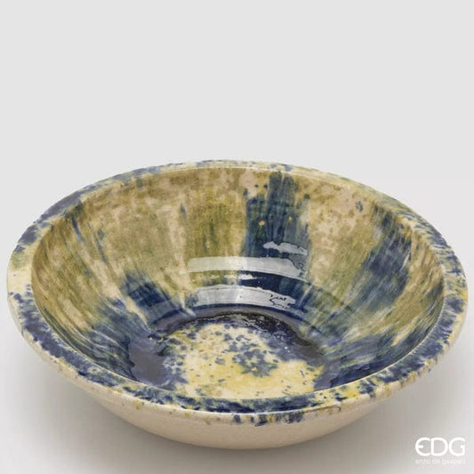 Serving bowl ceramic with batik effect - H 4.3" Ø 16.0"