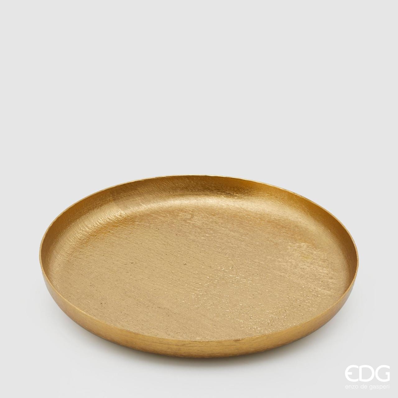 Serving tray metal round Ø 11.7" with gold lacquer