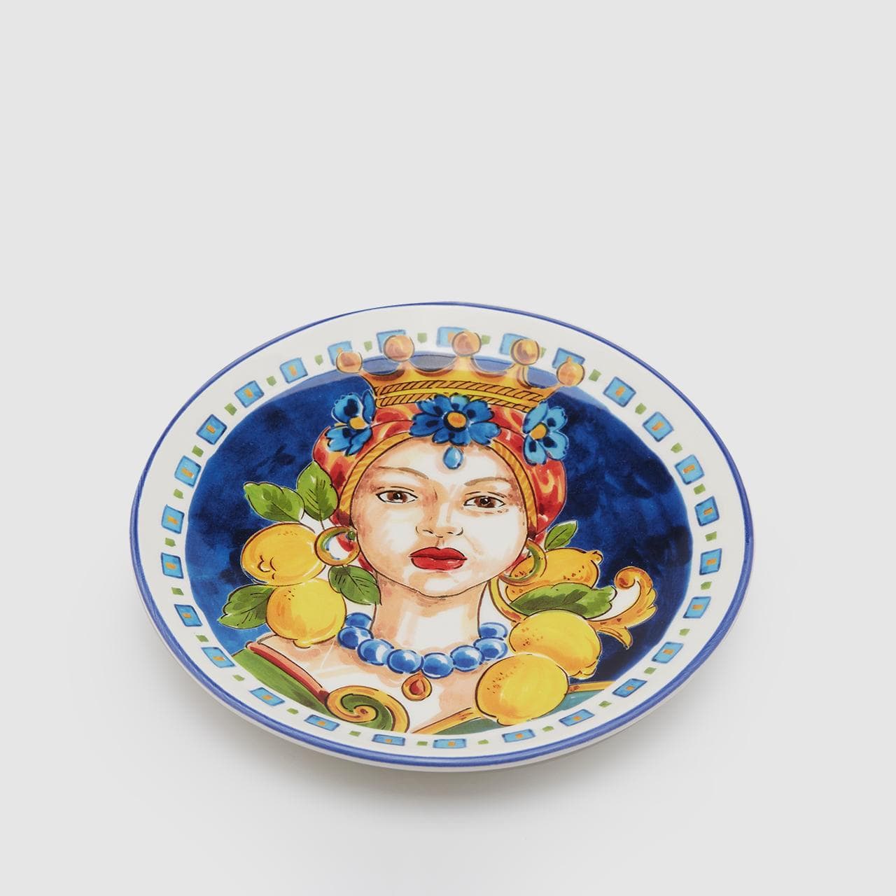 Dinner plate with colorful motif from Sicily - Ceramic H 0.79" Ø 8.39"