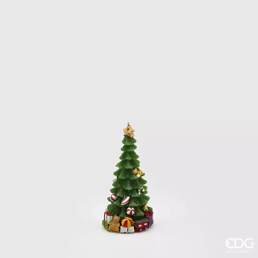 Small Christmas tree candle with Christmas presents H 4.9"