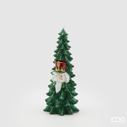 Christmas tree candle with Christmas soldiers H 10.1"