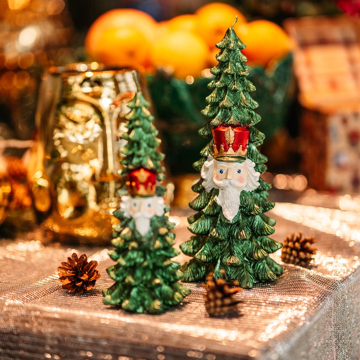 Christmas tree candle with Christmas soldiers H 10.1"