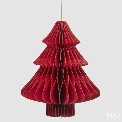 Christmas decoration Christmas tree red made of paper - Origami - Ø 8.6"