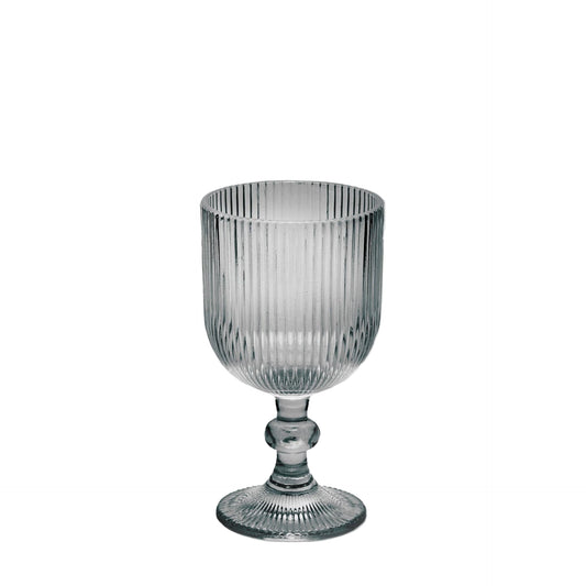 Italiving wine glass Smoke grey white wine glass with wave design – style meets elegance